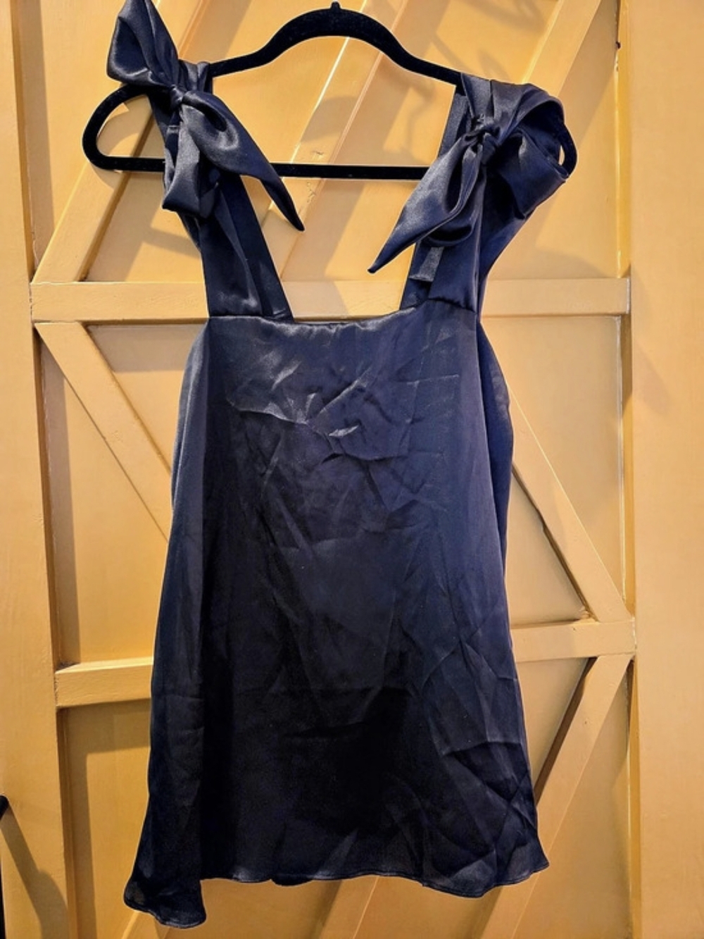 Black Pajama Set with Bow Straps Size Small